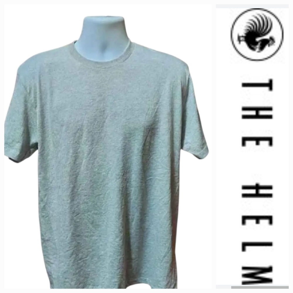 NWT Gray Crew Neck Short Sleeve Tee with Heathered Texture ~L